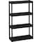 Iceberg Rough n Ready 4 Shelf Open Storage Unit, Black, 32.25 in W x 13 in D x 54.5 in H, 75lb per Shelf Cap ICE20841 - alternate 1